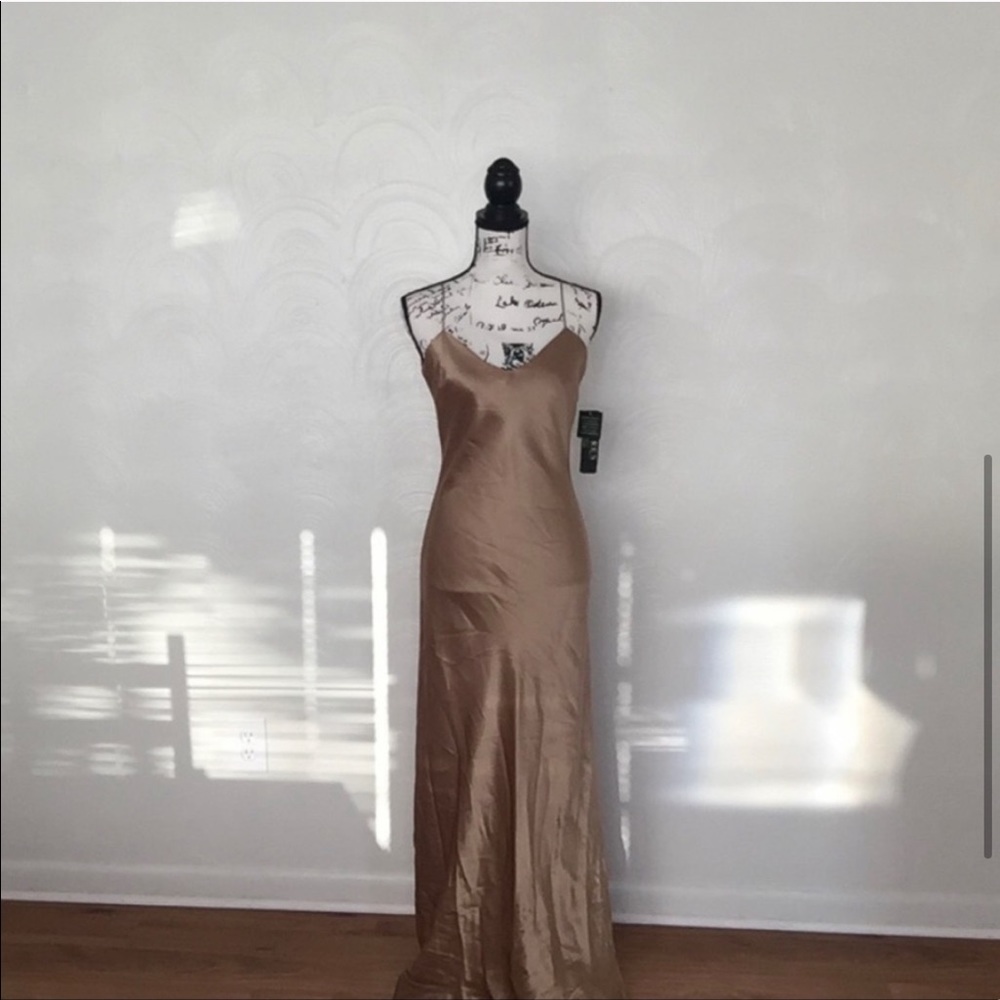NWT ralph lauren liquid bronze vintage dress